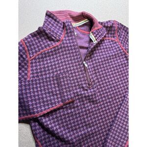 Smartwool Women Merino Sport Fleece Half Zip Pullover Sangria LARGE 19256-B49